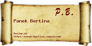 Panek Bertina névjegykártya